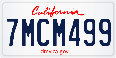 CA license plate 7MCM499