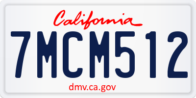 CA license plate 7MCM512
