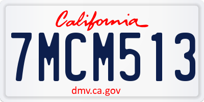 CA license plate 7MCM513