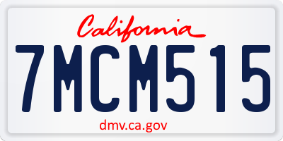 CA license plate 7MCM515