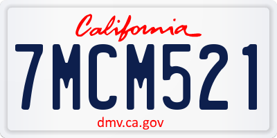 CA license plate 7MCM521