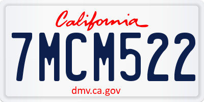 CA license plate 7MCM522