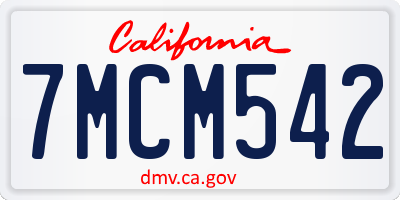 CA license plate 7MCM542