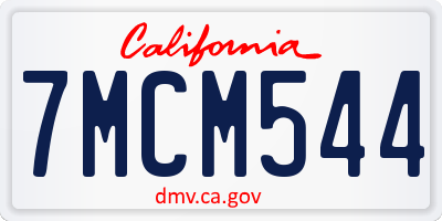 CA license plate 7MCM544