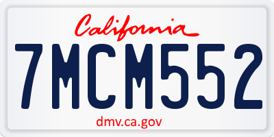 CA license plate 7MCM552