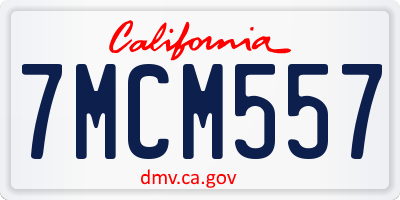 CA license plate 7MCM557