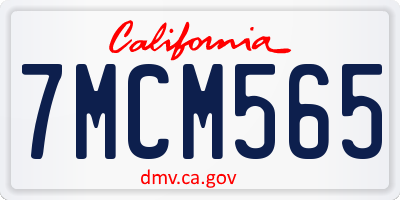 CA license plate 7MCM565