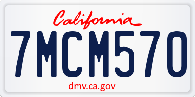 CA license plate 7MCM570