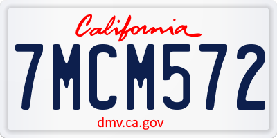 CA license plate 7MCM572