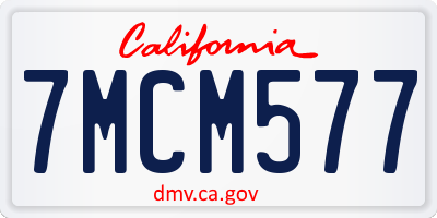 CA license plate 7MCM577