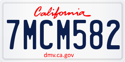 CA license plate 7MCM582