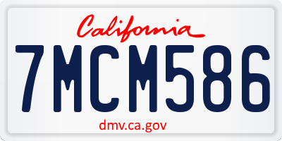 CA license plate 7MCM586