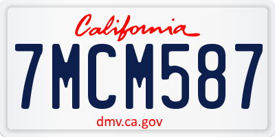CA license plate 7MCM587