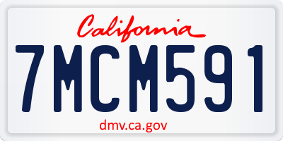 CA license plate 7MCM591