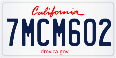 CA license plate 7MCM602