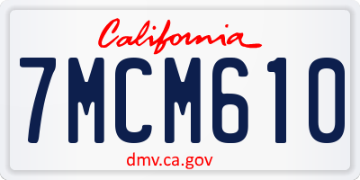 CA license plate 7MCM610