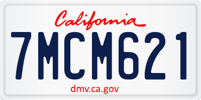 CA license plate 7MCM621