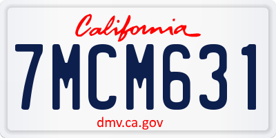 CA license plate 7MCM631