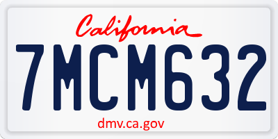CA license plate 7MCM632