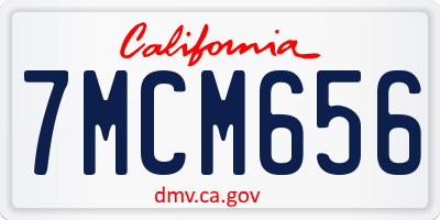 CA license plate 7MCM656