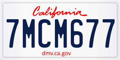 CA license plate 7MCM677