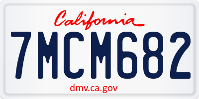 CA license plate 7MCM682