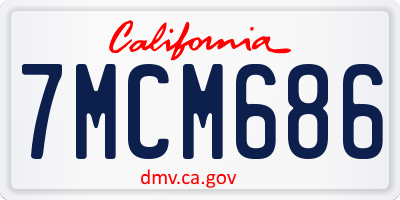 CA license plate 7MCM686