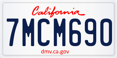 CA license plate 7MCM690