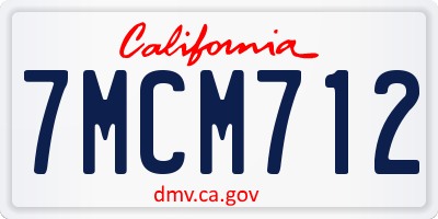 CA license plate 7MCM712