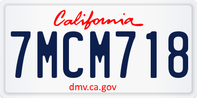 CA license plate 7MCM718