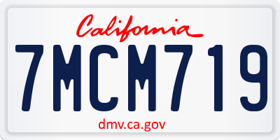 CA license plate 7MCM719