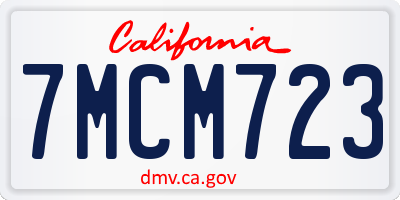 CA license plate 7MCM723