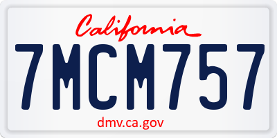 CA license plate 7MCM757