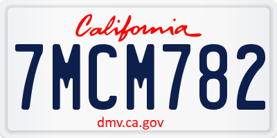 CA license plate 7MCM782