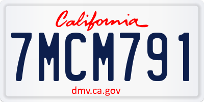 CA license plate 7MCM791