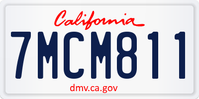 CA license plate 7MCM811