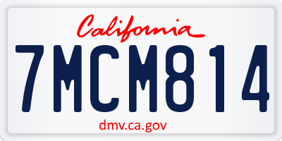 CA license plate 7MCM814