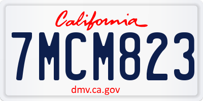 CA license plate 7MCM823