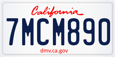 CA license plate 7MCM890