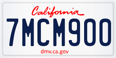 CA license plate 7MCM900