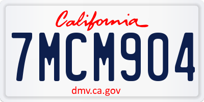 CA license plate 7MCM904