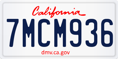 CA license plate 7MCM936