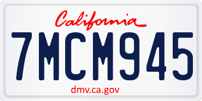 CA license plate 7MCM945