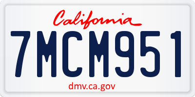 CA license plate 7MCM951