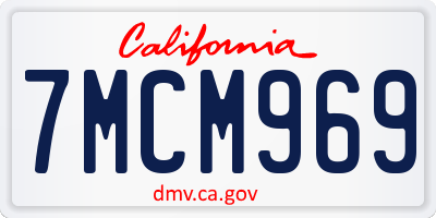 CA license plate 7MCM969