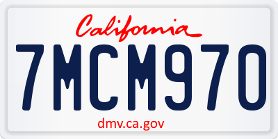 CA license plate 7MCM970