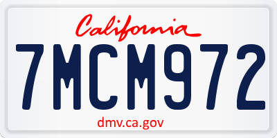 CA license plate 7MCM972