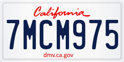 CA license plate 7MCM975