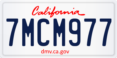 CA license plate 7MCM977
