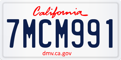 CA license plate 7MCM991